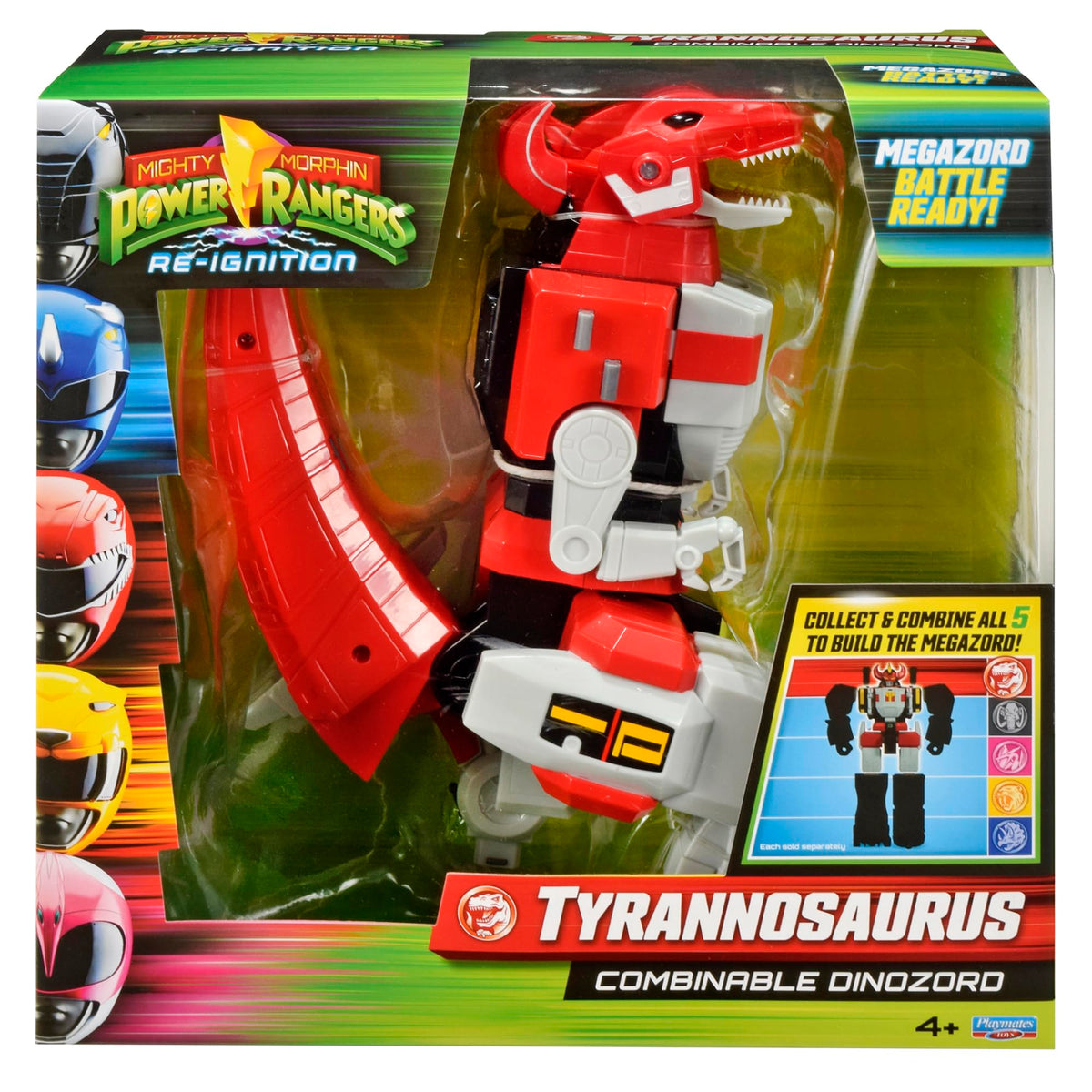 PlayMates Power Rangers Re-Ignition Megazord Tyrannosaurus Rex action figure, 6-inch poseable design