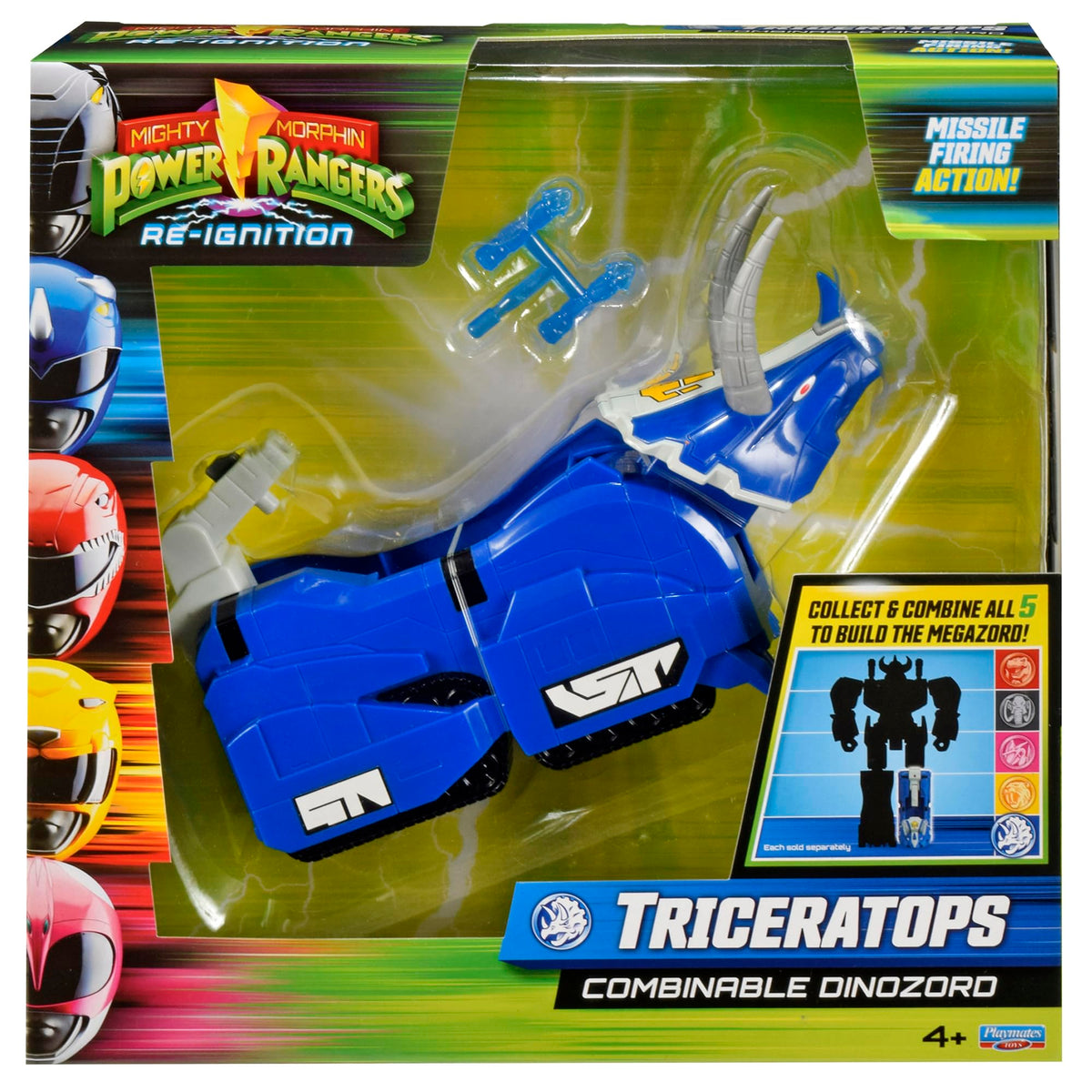 PlayMates Power Rangers Triceratops Megazord 6in figure for display and action adventures