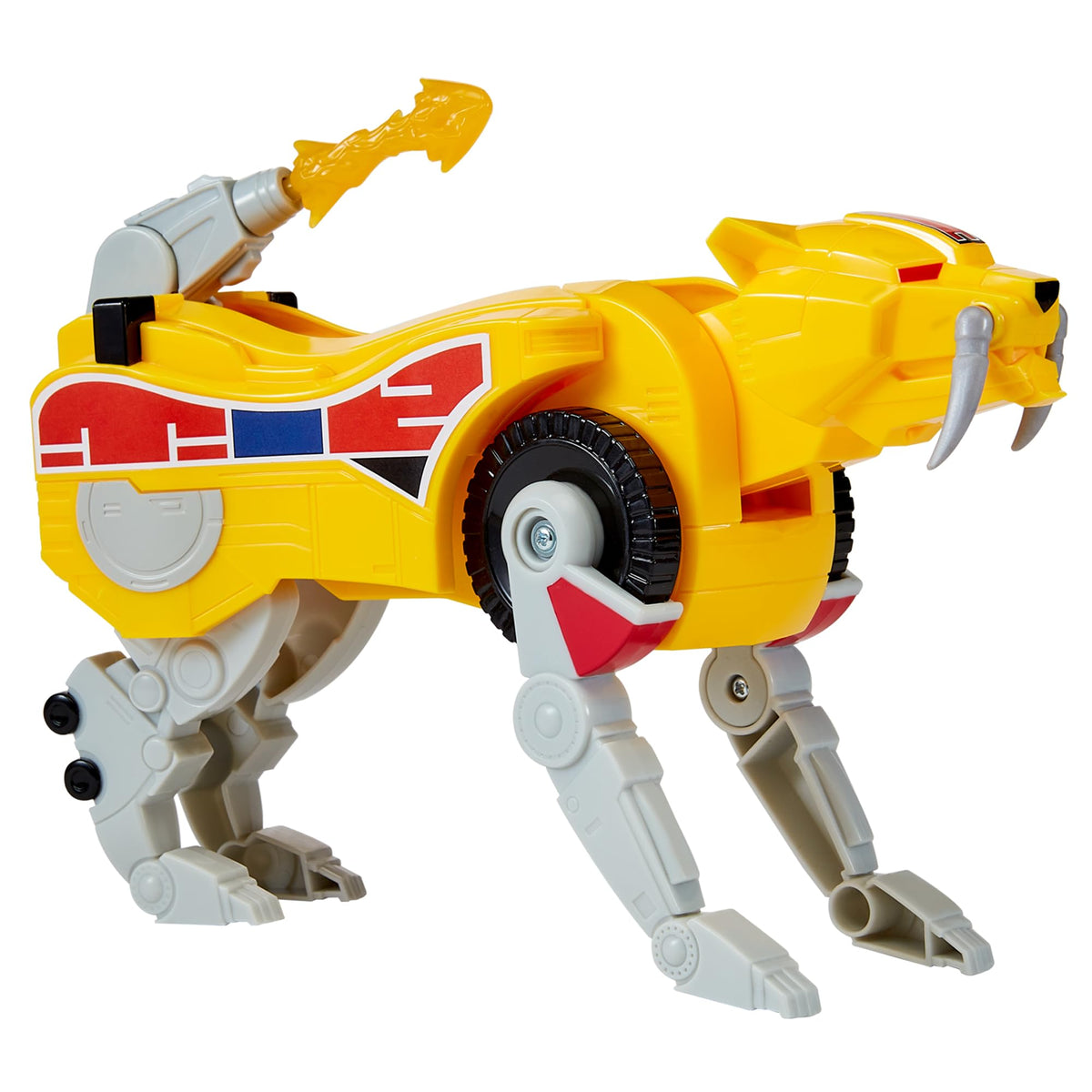 PlayMates Saber-Toothed Tiger Dinozord ready to join Megazord with others.