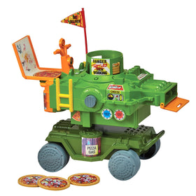 PlayMates TMNT Pizza Thrower Vehicle front view for action-packed playtime.