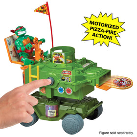 Rear view highlighting the rotating launcher mechanism for dynamic play.