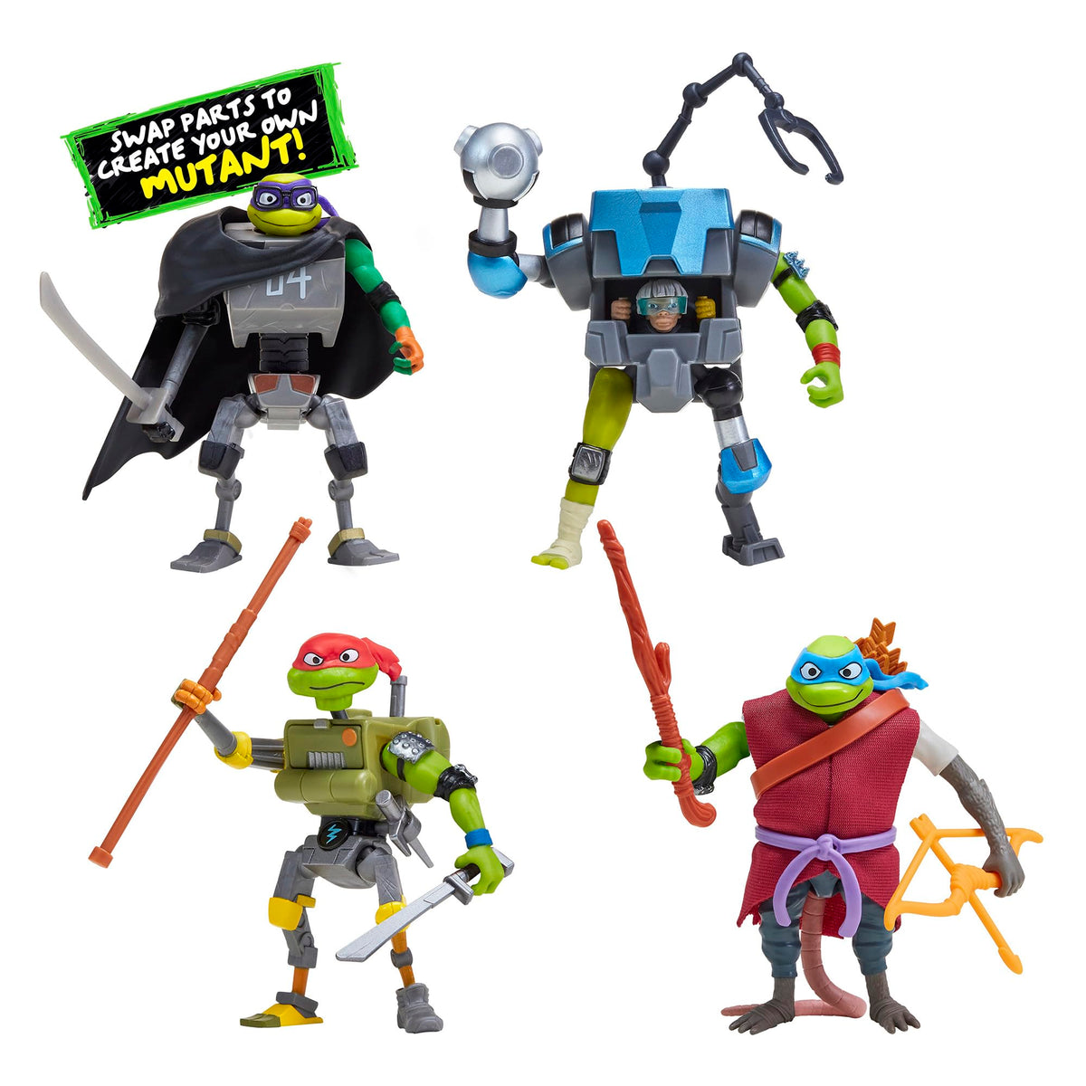 PlayMates TMNT Splinter Mix N Match featuring removable limbs for customization play.
