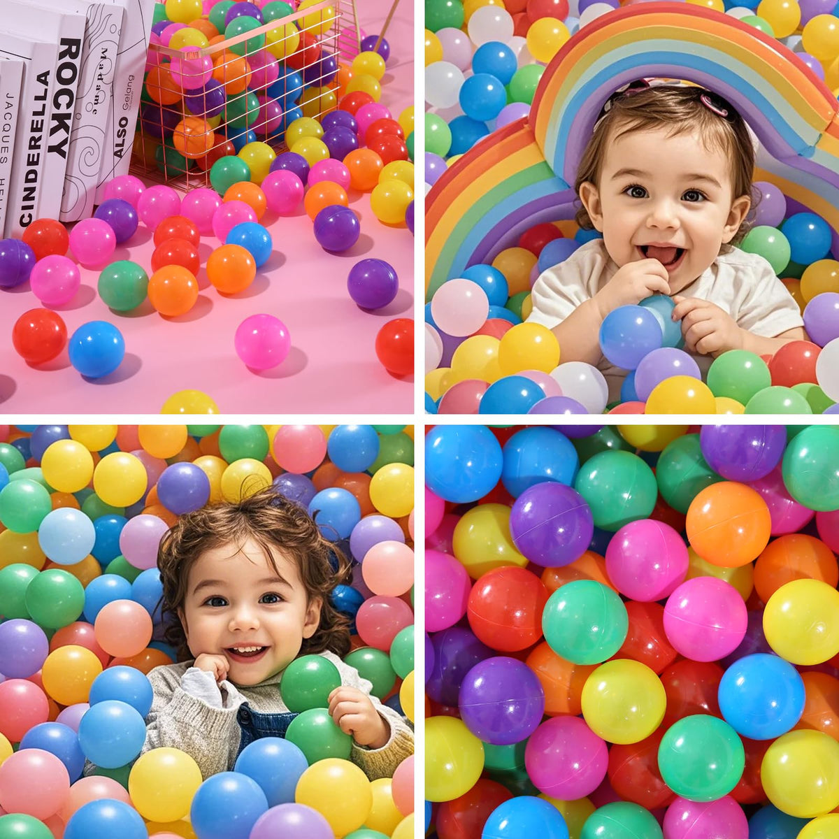 PlayMaty ball pit balls with 2.2 inch diameter easy for small hands to grasp