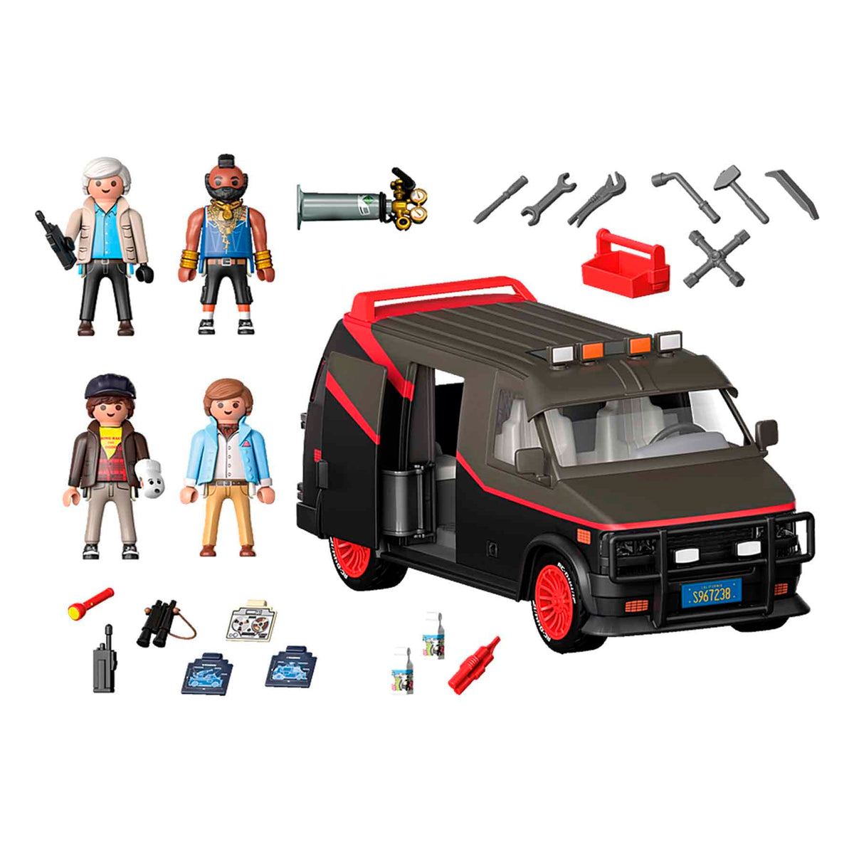 Playmobil A-Team Van welding equipment ready for on-site repairs