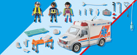 Playmobil ambulance removable roof provides interior access