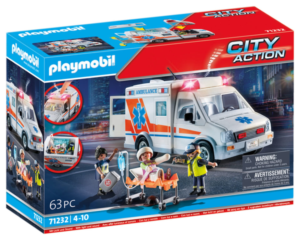 Playmobil ambulance with accessories for imaginative rescue play