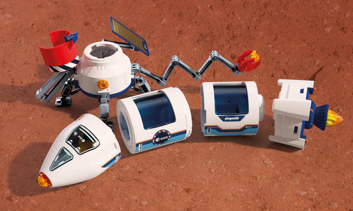 Playmobil ESA astronauts in rocket: seats for two crew support shared exploration.