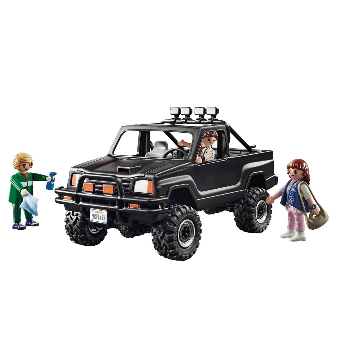 Playmobil Back to the Future Marty pickup truck front view sparks storytelling and action.