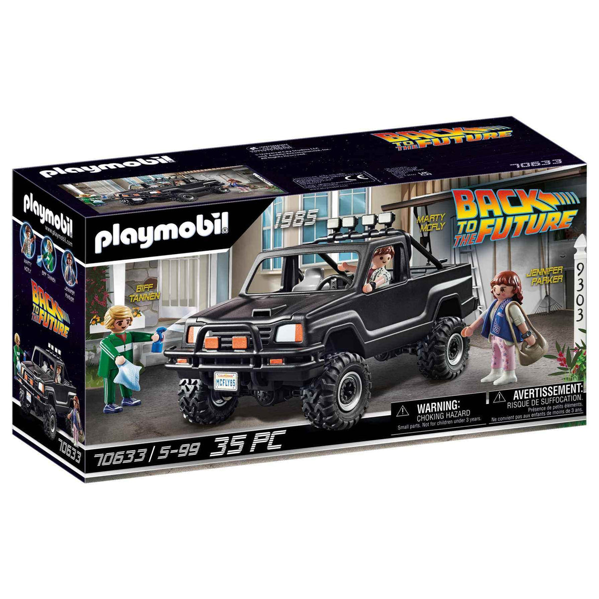 Playmobil Back to the Future Marty pickup truck side view supports imaginative play.
