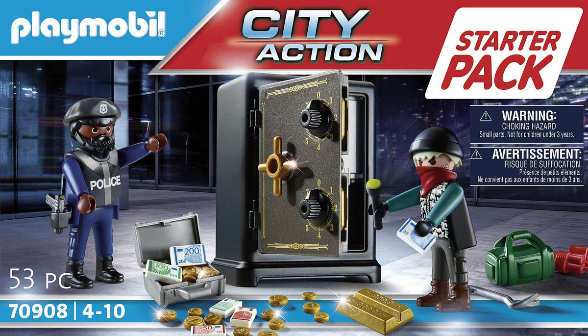 Playmobil bank-safe with combination discs for unlocking, also doubles as a playful piggy bank