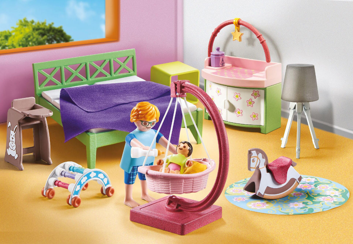 Playmobil Bedroom with Baby Corner rocking arch offers soothing sway