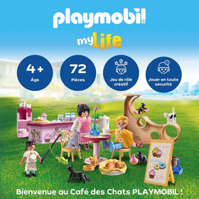 Playmobil Cat Cafe adult figures for social cafe scenarios.