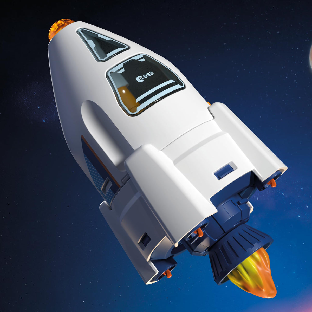 Playmobil crane arm in action: helps collect samples and store them securely.