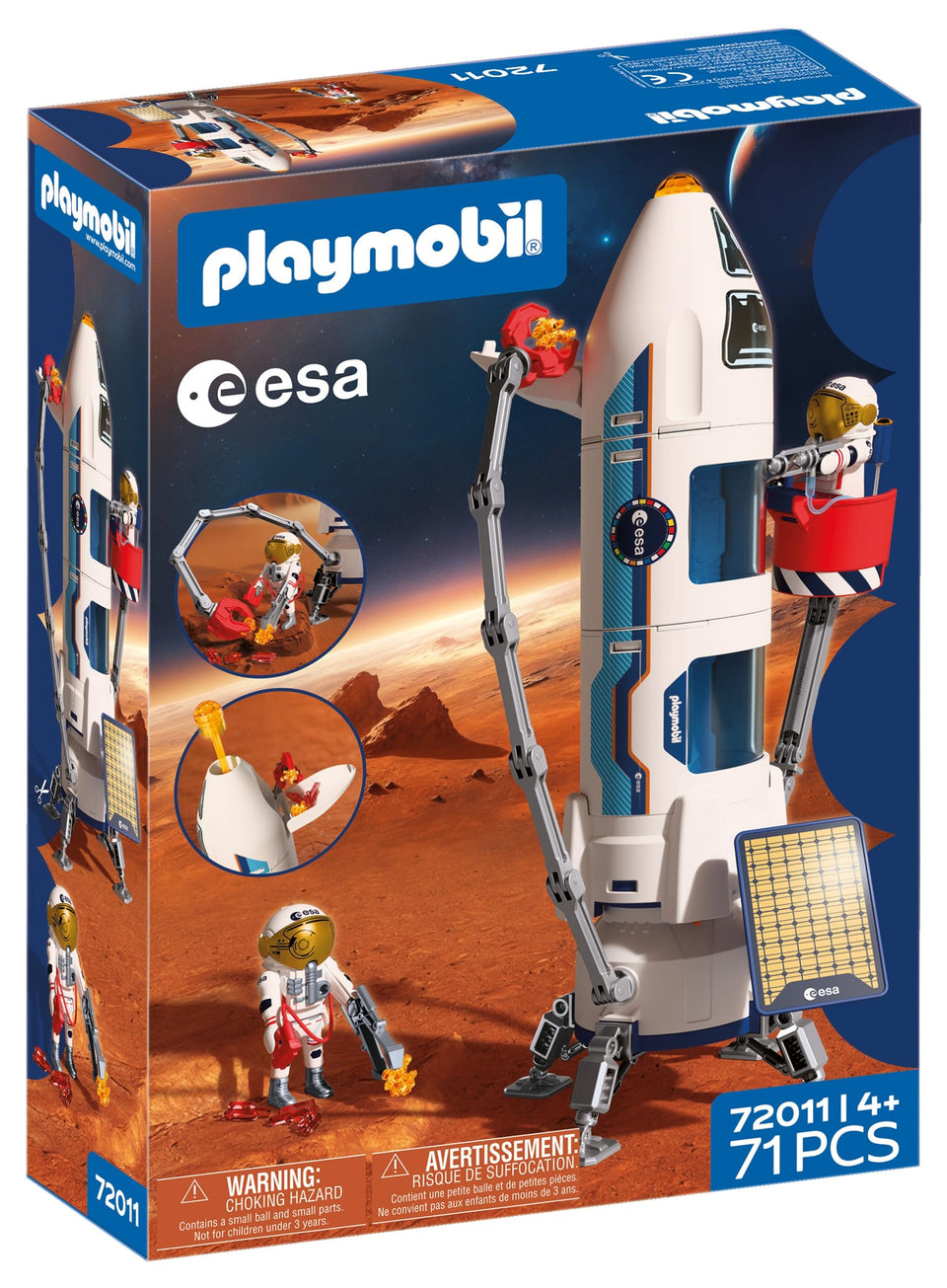 Playmobil ESA Mars Rocket assembly: modular design enables flexible mission configurations.