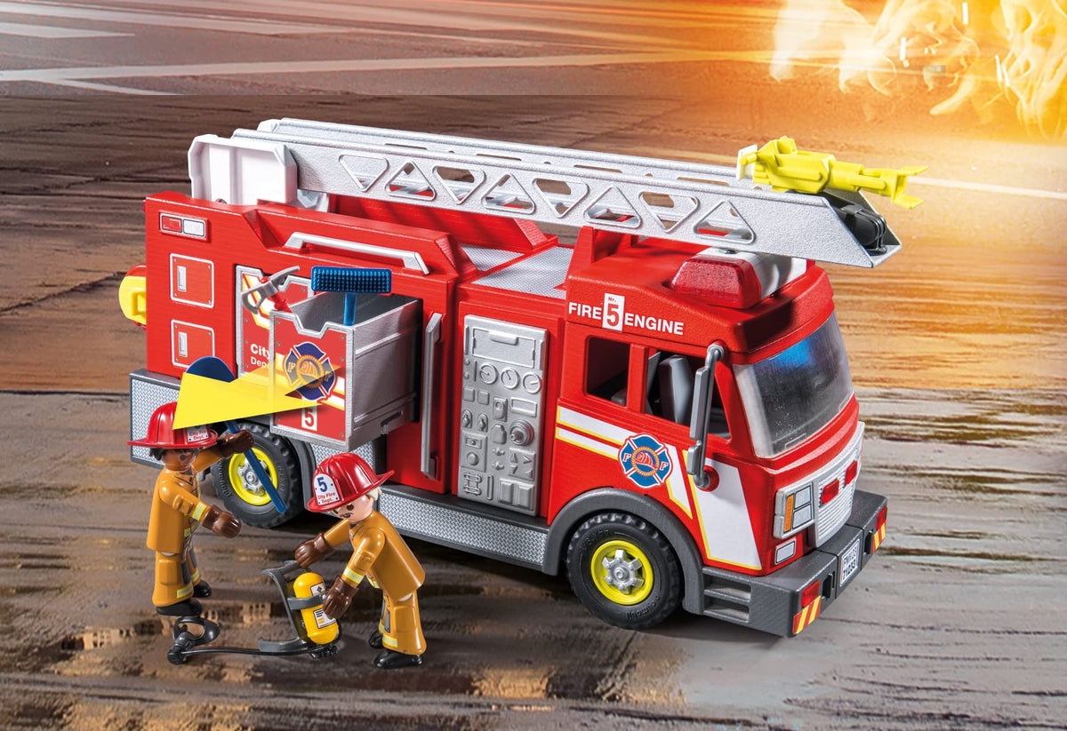 Playmobil fire rescue gear set enhances realistic play experiences.