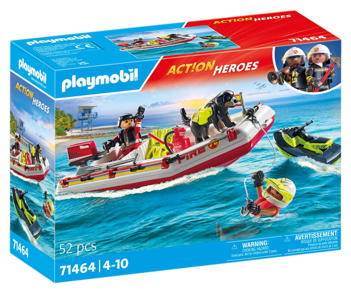 Playmobil Fireboat Aqua Scooter swiveling motor detail for dynamic water rescues