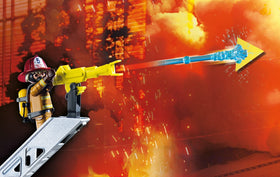 Playmobil firefighter figures suit roles in city emergencies.