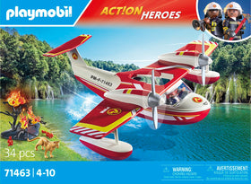 Playmobil Firefighting Seaplane propeller detail and motion for lively play