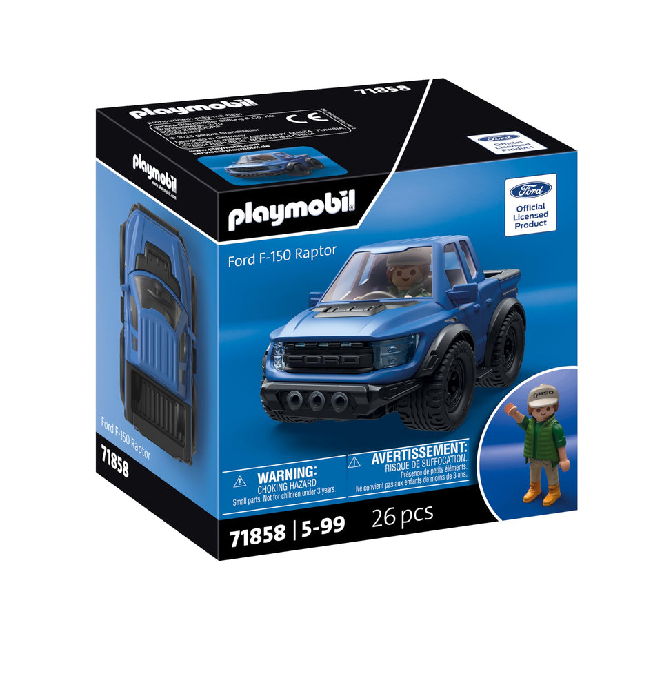 Playmobil Ford F-150 Raptor front view enables off-road storytelling and display.