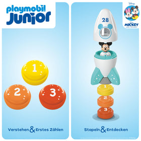 Playmobil Mickey figure included for relatable space adventures.