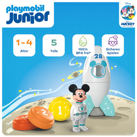 Playmobil Mickey rocket opening and closing for hands-on exploration.