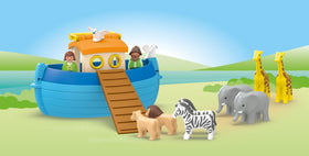 Noah's Ark roof opens for easy access and interactive animal pairing storytelling.