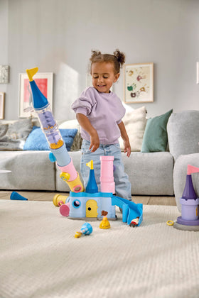 Playmobil Junior building towers for height-based creative play