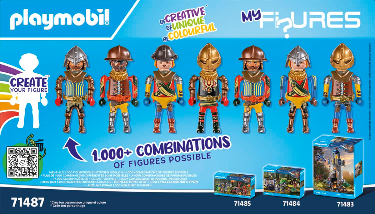 Playmobil Knights of Novelmore figures hands and heads with easy swaps for heroic combos.