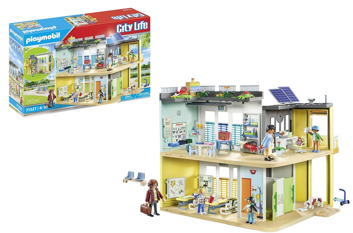 Playmobil Large School rooftop garden scene with care for plants and bees