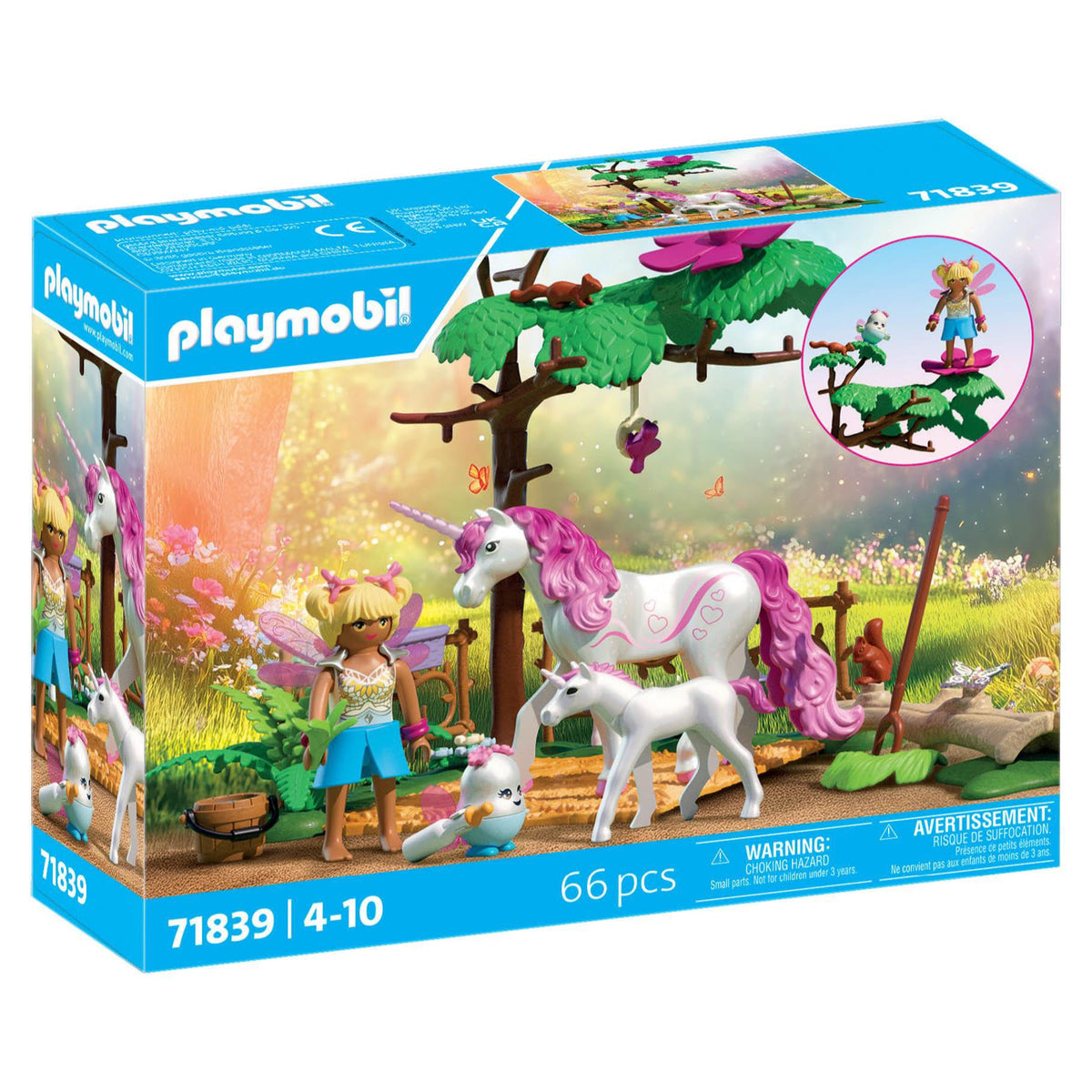 Playmobil Magical Unicorn Stable forest scene with unicorn and foal for imaginative play.