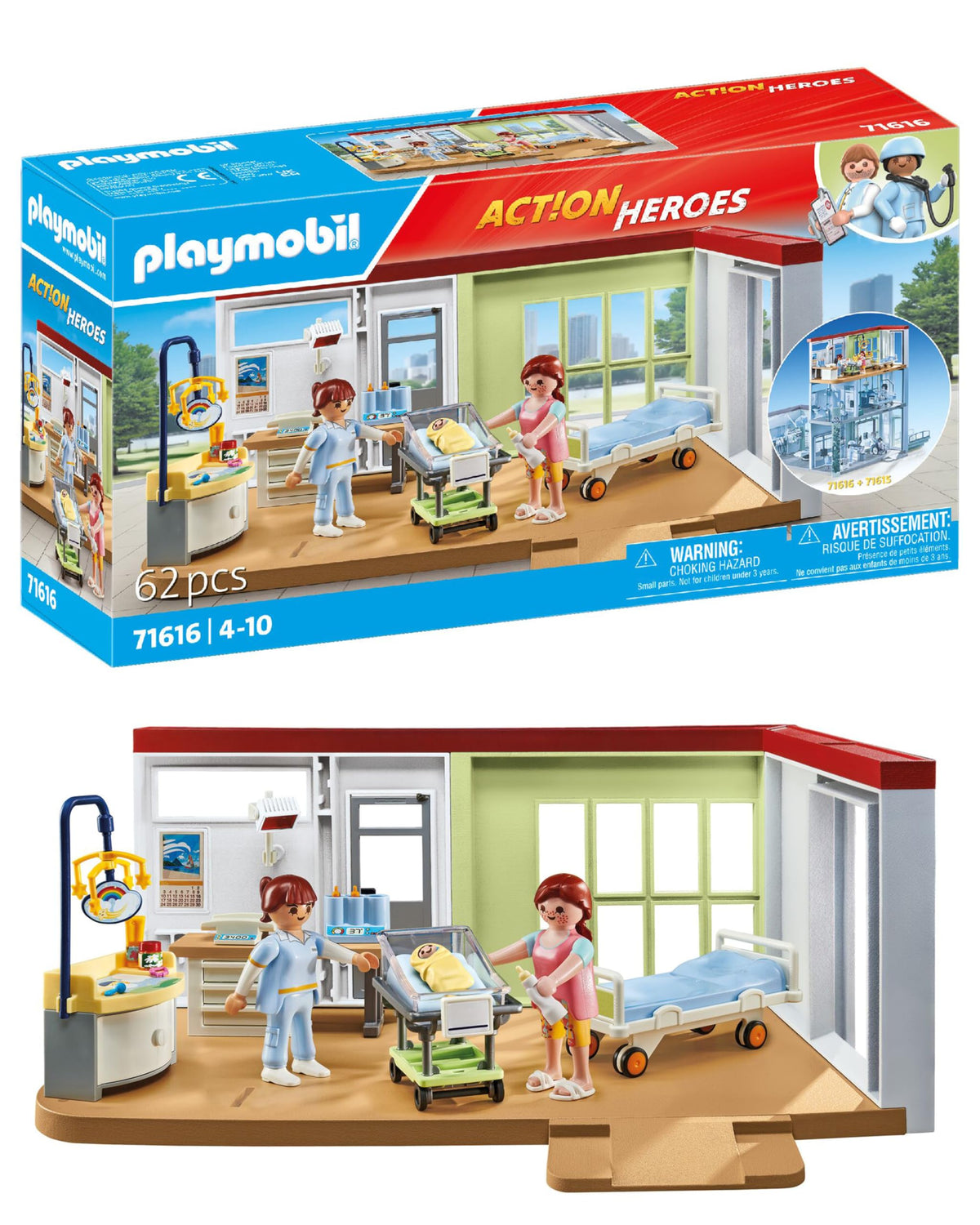 Playmobil Maternity Ward baby cart for bedside care play