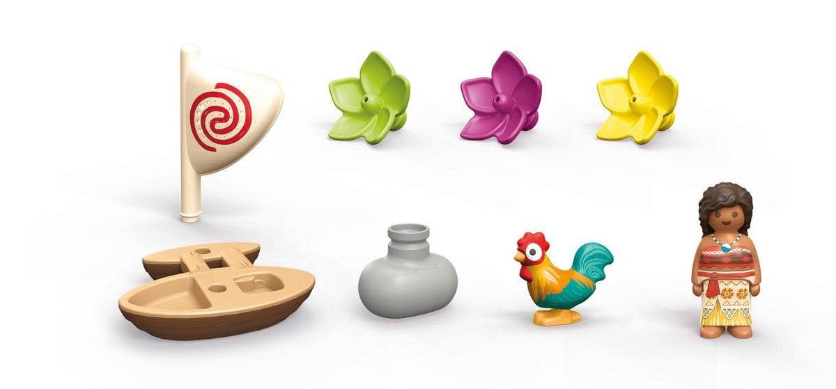 Playmobil rooster figure adds a playful companion to the voyage