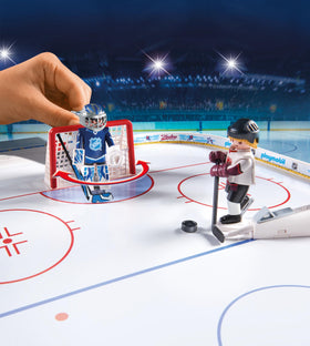 Playmobil NHL Hockey Arena four-player figures ready for team play.