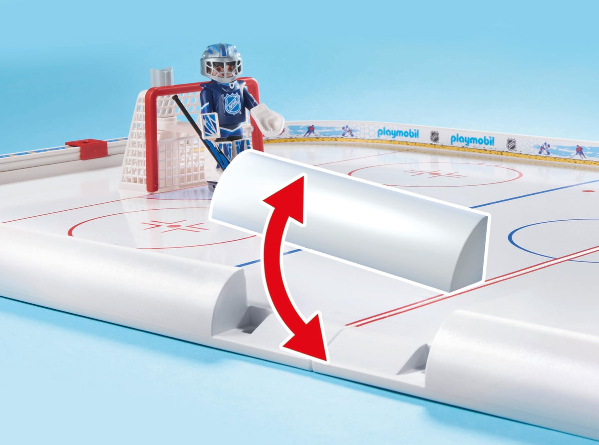 Playmobil NHL Hockey Arena pucks included for immediate on-ice action.