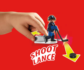 Playmobil NHL Shootout net puck and accessories for authentic play moments.