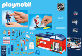 Playmobil NHL Take Along Arena assorted hockey accessories for imaginative play.