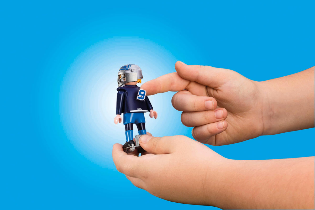 Playmobil NHL Take Along Arena coach with play strategies guides storytelling play.
