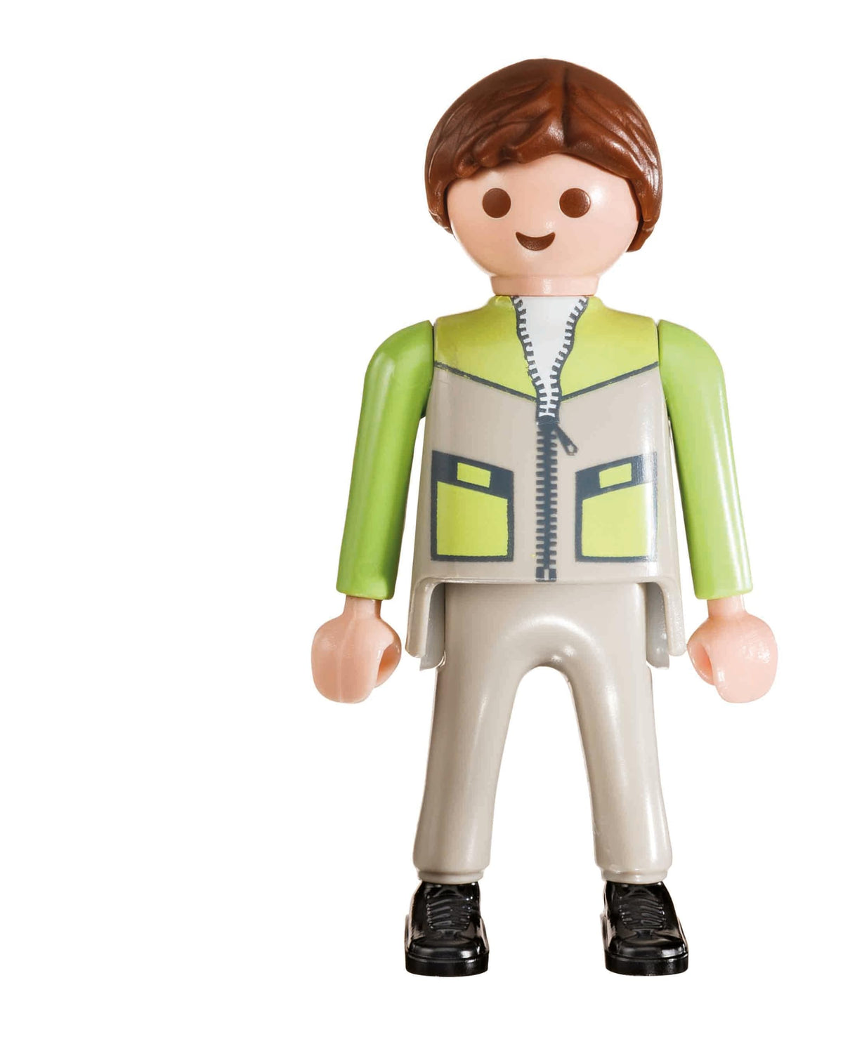Playmobil NHL Take Along Arena goalie in net ready to block shots.
