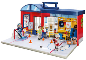Playmobil NHL Take Along Arena three figures ready for lineup play.
