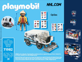Playmobil NHL Zamboni Machine durable toy for ages five and up.