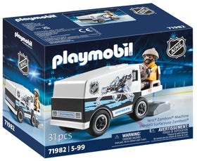 Playmobil NHL Zamboni Machine smoothing ice for pretend games and practice.