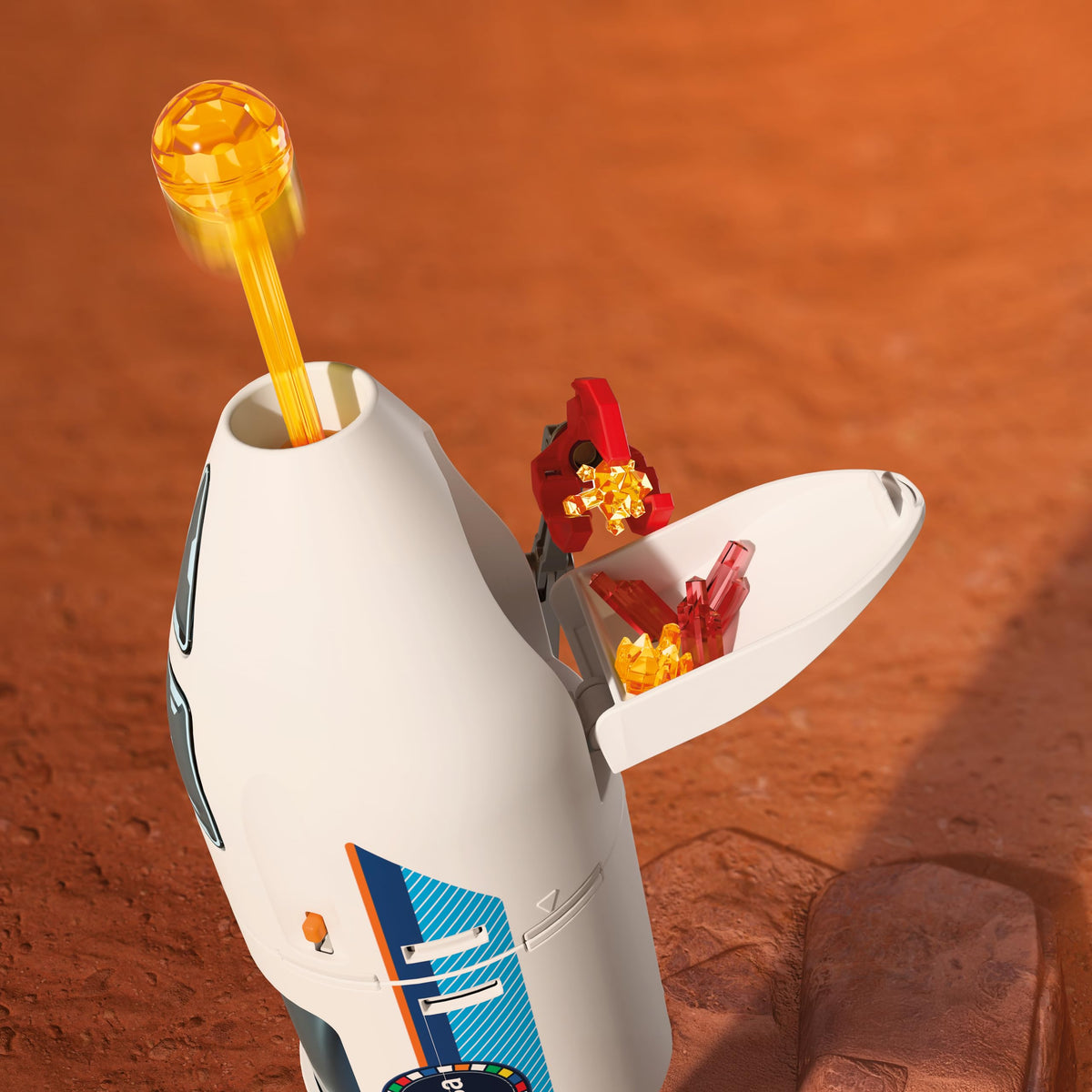 Playmobil nose cone storage: secure sample storage for later analysis.