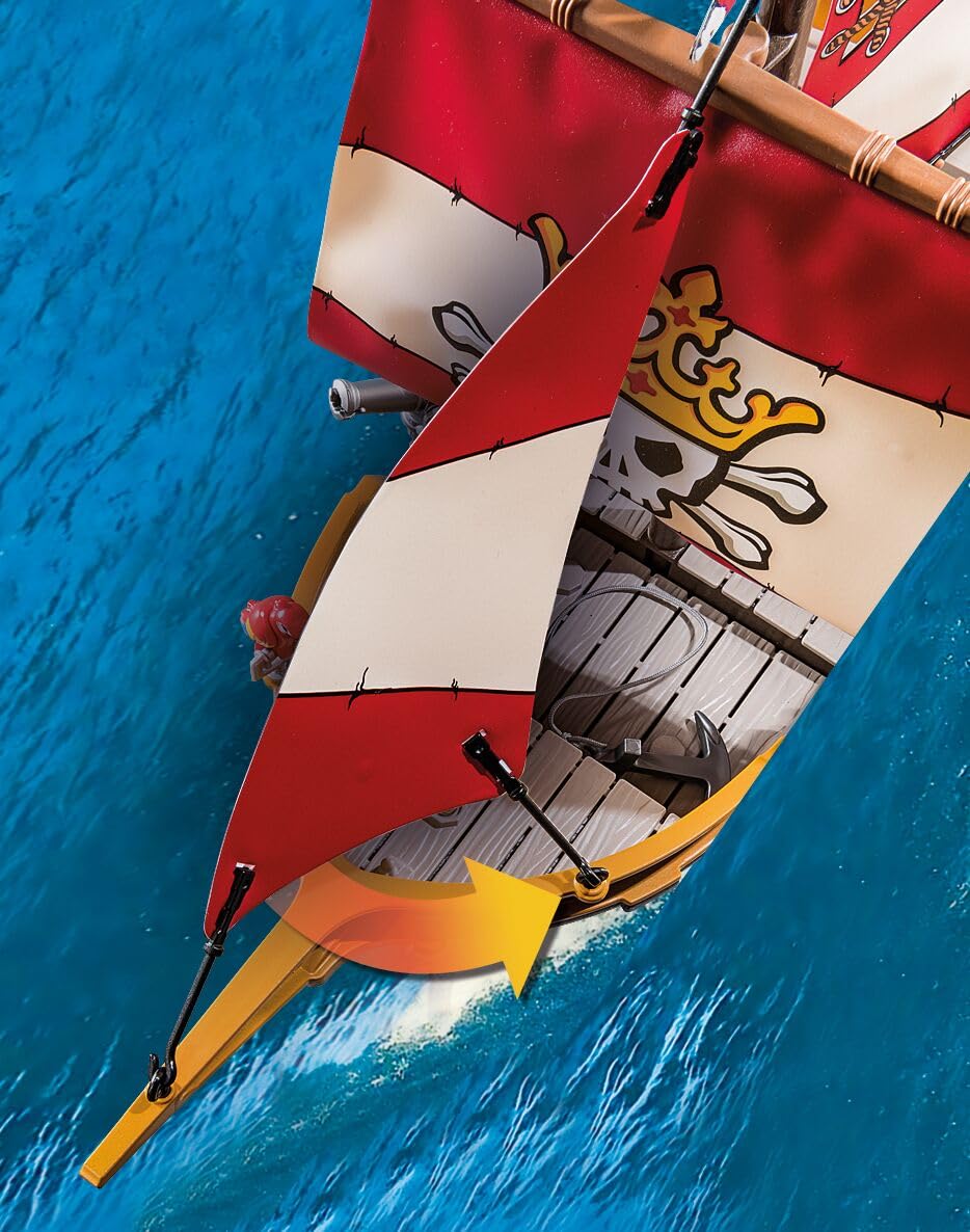 Playmobil pirate ship anchor and parrot add details.