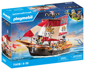 Playmobil pirate ship with cannons for action-packed battles.