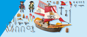 Playmobil Pirate Ship kit with 101 pieces.
