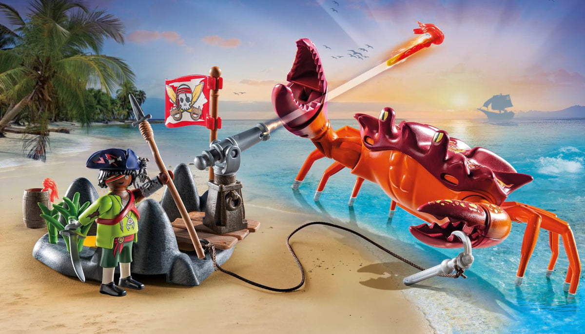 Playmobil giant crab claw detail sparks imaginative clash.