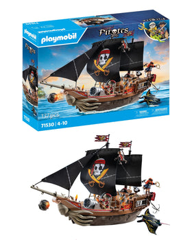 Playmobil Pirates Large Pirate Ship floats for water play and adventures.