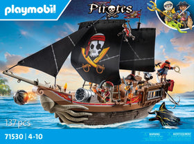 Playmobil Pirates Large Pirate Ship includes three figures for quick setup.