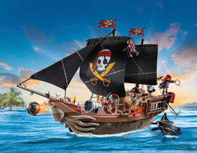 Playmobil Pirates Large Pirate Ship movable sails for varied voyage scenes.