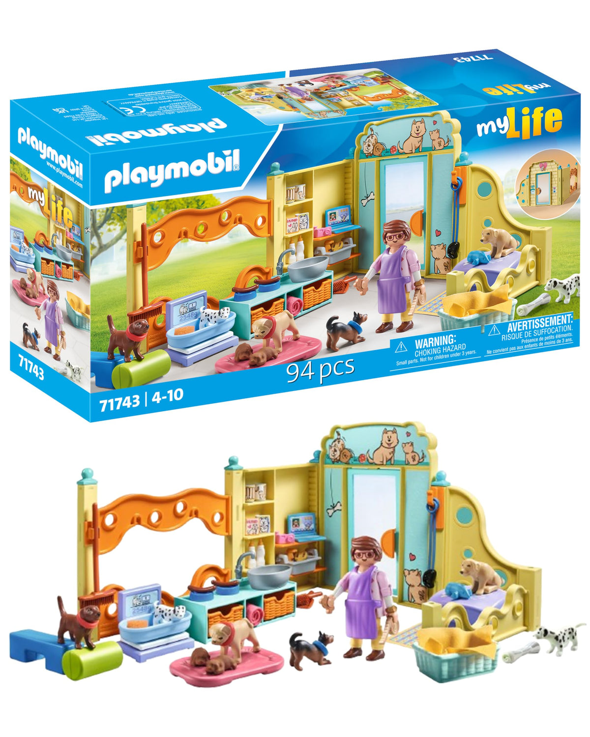 Playmobil Puppy Care Center puppy house — cozy space for playful puppies and caregiver role-play.